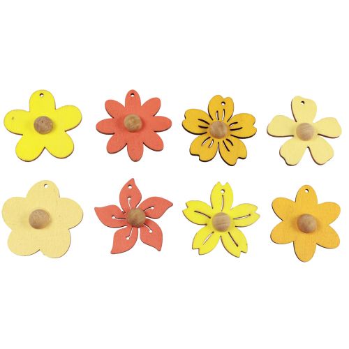 Artikel Holzblumen Hängedeko Holz Sommerdeko Gelb 4,5cm 24 St
