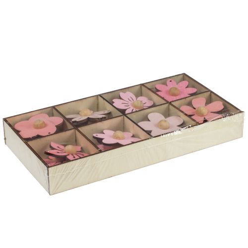 Artikel Holzblumen Hängedeko Holz Sommerdeko Rosa 4,5cm 24 St