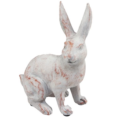 Floristik24 Hase sitzend Deko Hase Kunststein Weiß Braun 15,5x8,5x22cm