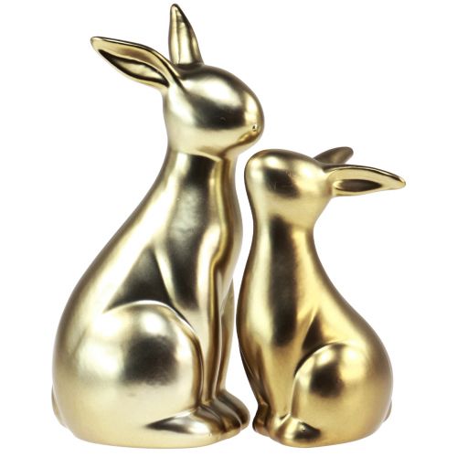 Artikel Osterhasen Keramik Gold Hasenmama 20/13cm 2er-Set