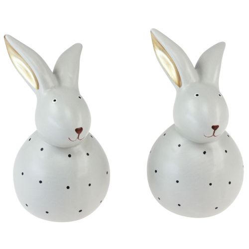 Floristik24 Osterhasen Deko Figuren Hasen mit Punktmuster 17cm 2St