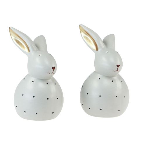Artikel Osterhasen Deko Figuren Hasen mit Punktmuster 13cm 2St