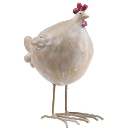 Artikel Deko Huhn Osterdeko Henne Figur Beige Rot 11×8×15,5cm