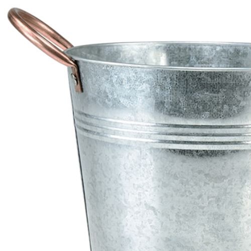 Floristik24 Blumentopf mit Griffen Eimer Metall Deko Ø30cm H27,5cm