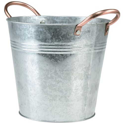 Floristik24 Blumentopf mit Griffen Eimer Metall Deko Ø30cm H27,5cm