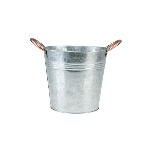 Floristik24 Mini Blumentopf mit Griffen Metall Eimer Ø12cm H10cm 6St