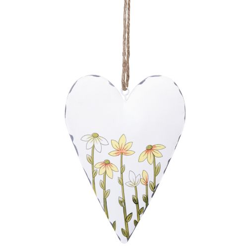 Floristik24 Herzen Metall Weiß zum Hängen Landhausstil 14×1,5×20cm 2 St