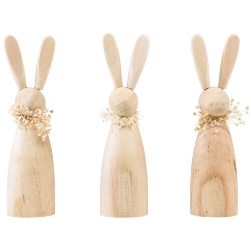 Floristik24 Holzhasen Deko Osterhasen Holz Natur 5×4×15,5cm 3St