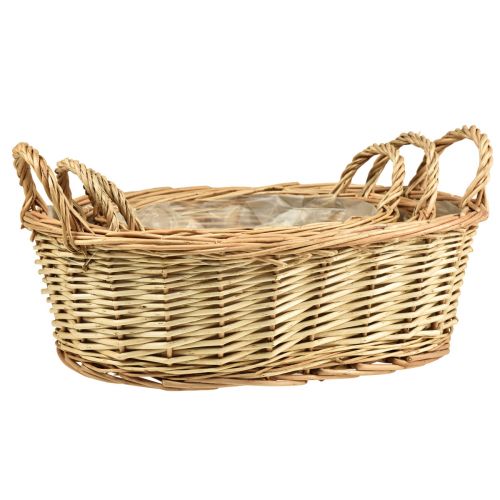 Artikel Pflanzkorb geflochten Korb oval Weide 42/34/28cm 3er-Set