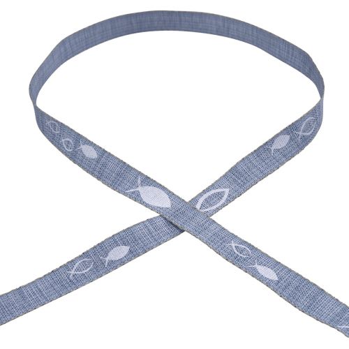 Artikel Geschenkband Fische Hellblau Band maritim 15mm 20m