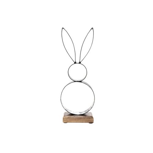 Artikel Osterhasen Deko Metall Schwarz Silber Osterfigur 11×31cm