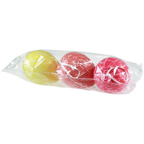 Artikel Dekohänger Ostereier Gelb/Pink/Rot Krakelee H11,5cm 3 St