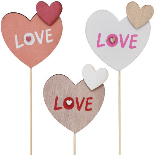 Artikel Blumenstecker aus Holz Love Dekostecker 8×7,5cm 12 St