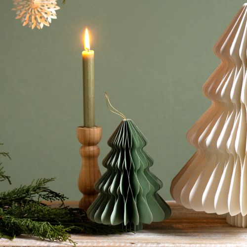 Artikel Papier Weihnachtsbaum Mint Silber Glitter H20cm 5 St