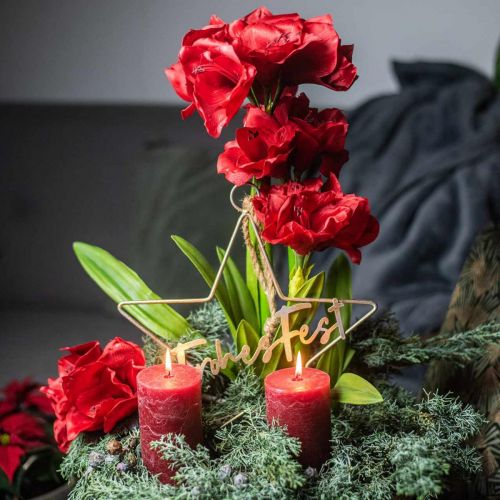 Artikel Künstliche Amaryllis Rot 3 Seidenblumen auf Moosballen H64cm