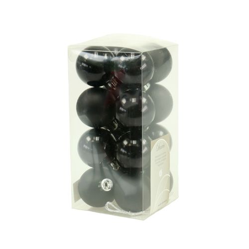 Floristik24 Weihnachtskugel Plastik Ø4cm Schwarz 16St