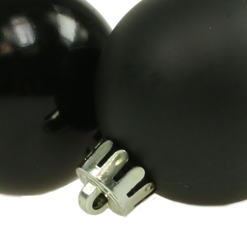 Floristik24 Weihnachtskugel Plastik Ø4cm Schwarz 16St