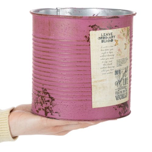 Deko-Dose aus Metall in Lila Ø15,5cm H15cm für Bepflanzung | Floristik24.at