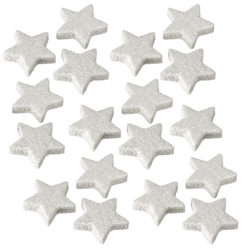 Floristik24 Streusterne mit Glitter Creme 2,5cm 96 St