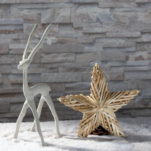 Artikel Rentier Figur aus Metall mit ausladendem Geweih für weihnachtliche Dekoration