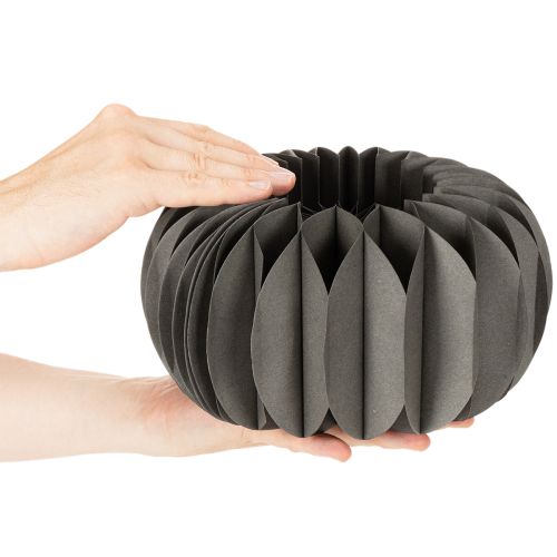Artikel Set Papier-Dekoring Kürbis, dunkelgrau, 24 cm, 4 Stück