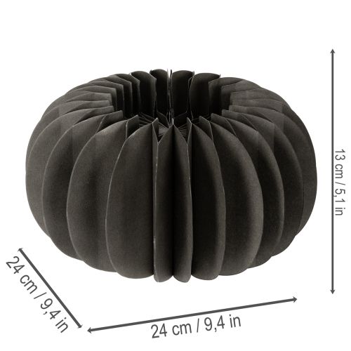 Set Papier-Dekoring Kürbis, dunkelgrau, 24 cm, 4 Stück | Floristik24.at