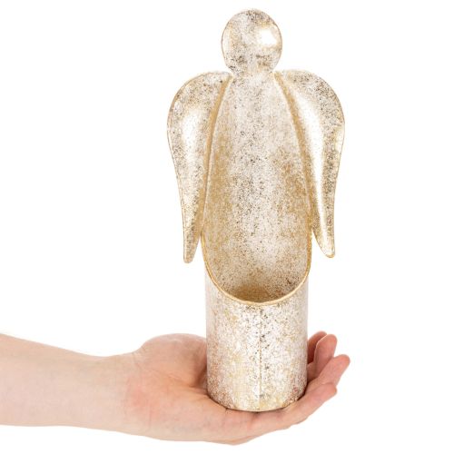 Kerzenhalter Engel Figur Metall Gold 27 cm Innenbereich | Floristik24.at