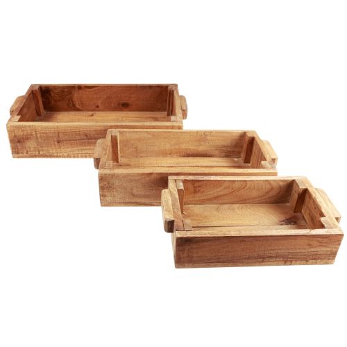Kiste zum Bepflanzen Holz Pflanzkasten 48,5/40,5/32,5cm 3er-Set