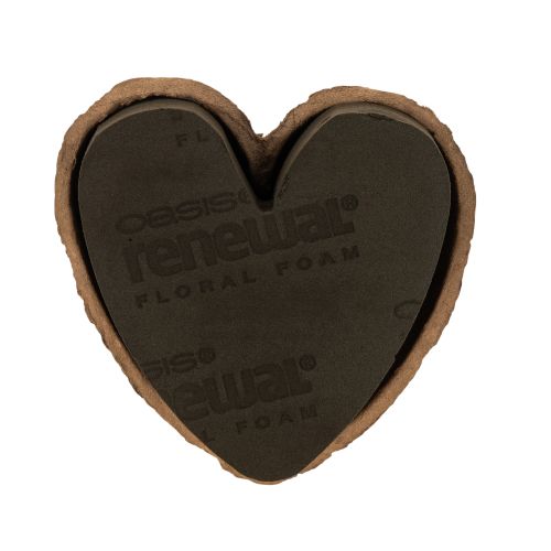 OASIS® Renewal® Floral Foam Biolit® Herz, 18 cm, brauner Steckschaum, 2 Stück