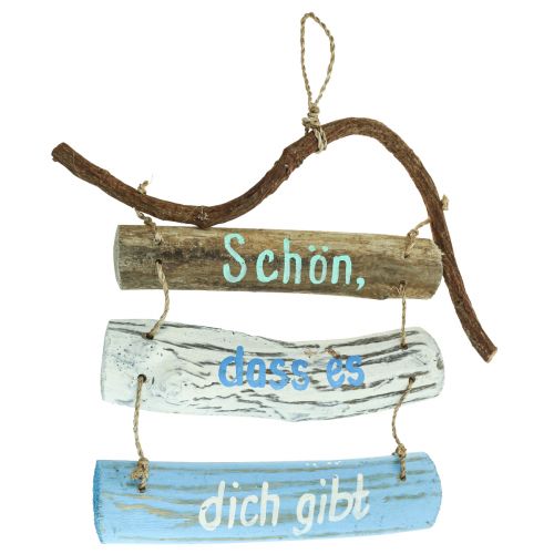 Floristik24 Treibholz Deko mit Schriftzug, Wandschmuck, maritime Hängedeko 43×41cm