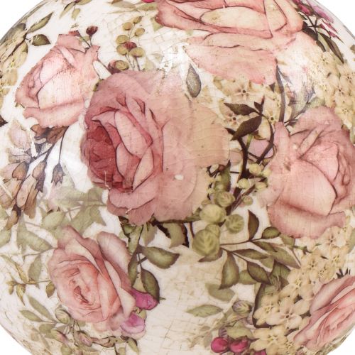 Floristik24 Keramik Kugel mit Rosen Keramik Deko Steingut Ø9,5cm