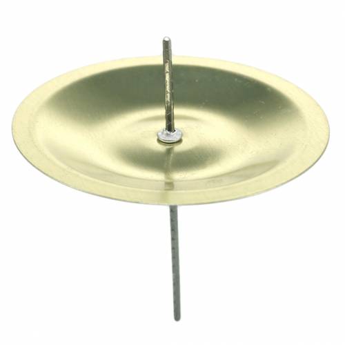 Floristik24 Kerzenhalter mit Dorn Gold Ø5cm 36 St