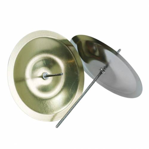 Floristik24 Kerzenhalter mit Dorn Gold Ø5cm 36 St