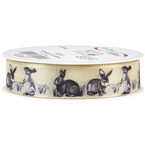 Floristik24 Geschenkband Ostern Seidenband Osterhasen 25mm 18m
