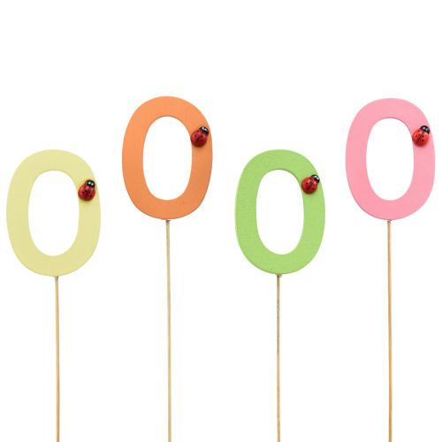 Artikel Zahlenstecker Geburtstag 0 Blumenstecker Holz 27,5cm 16 St