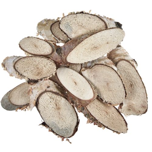 Floristik24 Holzscheiben Birke oval Birkenscheiben 4-9cm 450g