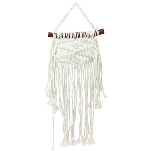 Floristik24 Wandbehang Makramee Boho Wanddeko Creme 18,5×48cm