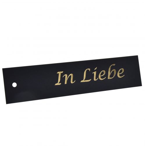 Floristik24 Anhänger Schwarz Gold In Liebe Trauer 20x4,5cm 12St