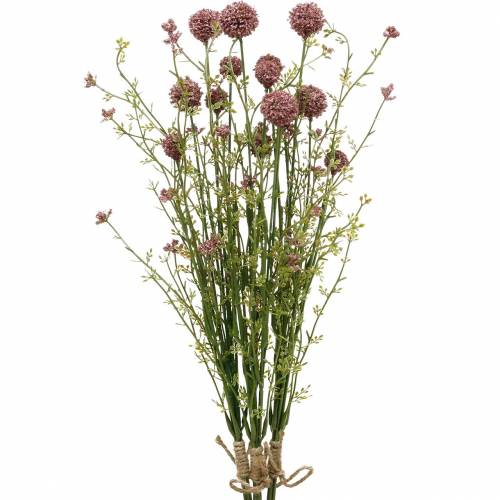 Künstliche Craspedia Violett Trommelstöckchen Kunstblumen 3St