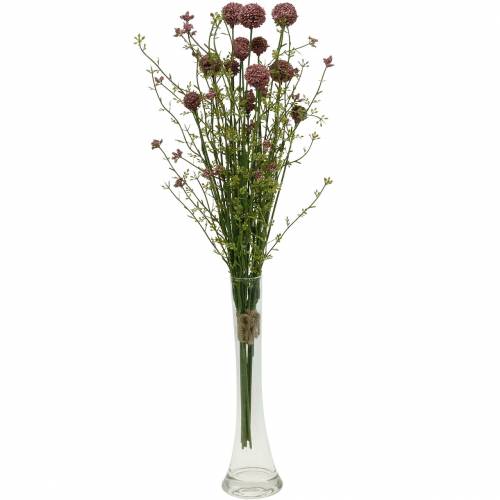 Floristik24 Künstliche Craspedia Violett Trommelstöckchen Kunstblumen 3St