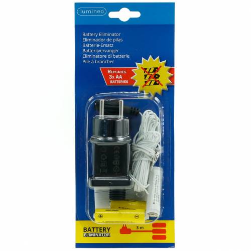 Floristik24 Batterie-Adapter Weiß 3m 4,5V 3 x AA