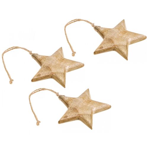 Artikel Adventsdeko, Stern aus Holz, Weihnachtsdeko Stern H9cm 3 St