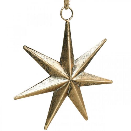 Weihnachtsdeko Stern Anhänger Golden Antik-Optik B19,5cm