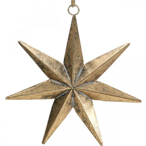 Floristik24 Weihnachtsdeko Gold Stern Anhänger Antik-Optik 30,5cm