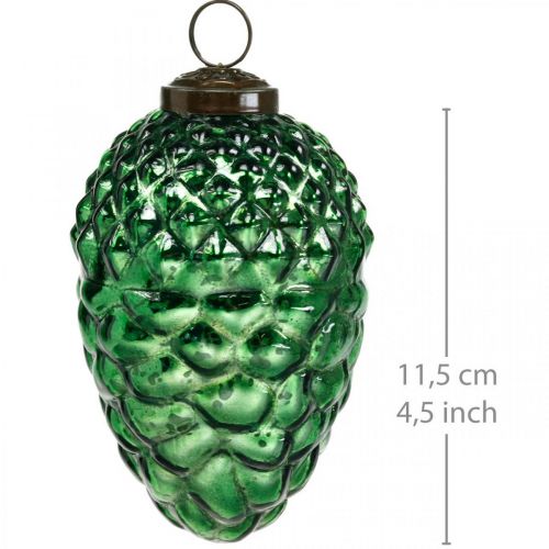 Floristik24 Adventsdeko, Deko-Zapfen, Herbstfrüchte Echtglas, Antik-Optik Ø7cm H11,5cm 6St