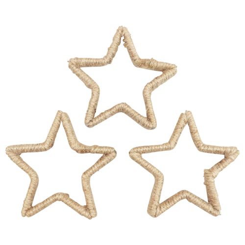 Adventsdeko Weihnachtsdeko Stern Dekostern Jute 13,5cm 6St