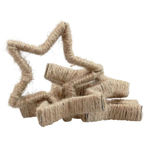 Floristik24 Adventsdeko Weihnachtsdeko Stern Dekostern Jute 13,5cm 6St