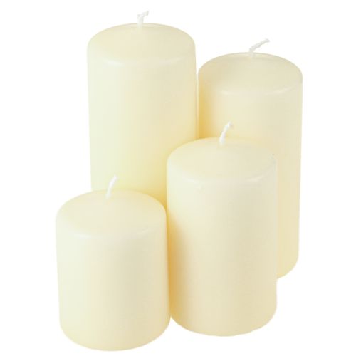 Adventskerzen unterschiedlich hoch Creme 6/8/10/12cm 4 St
