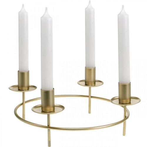 Artikel Kerzenring Stabkerzen Kerzenhalter Gold Ø28cm H11cm 2St