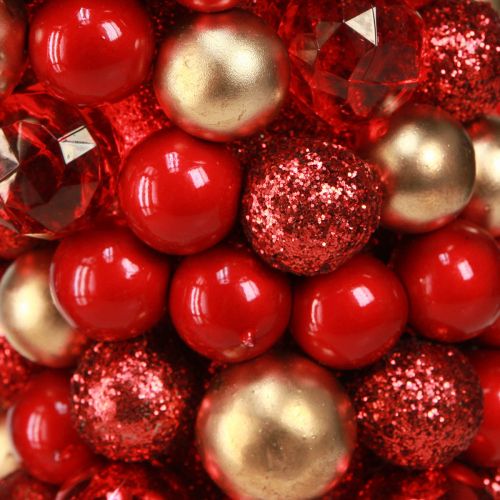 Floristik24 Adventskranz Rot Gold Kugelkranz Weihnachten Ø33cm